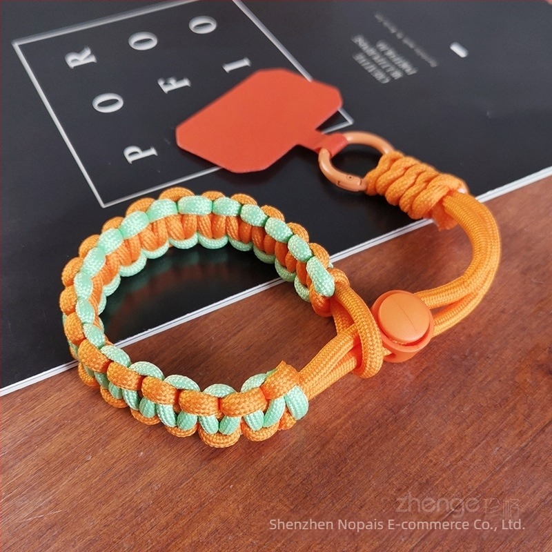 Λουρί τηλεφώνου για τον καρπό, ρυθμιζόμενος πλεκτός νάιλον, χειροποίητο, unisex, μεταλλική αγκράφα, Zhenge