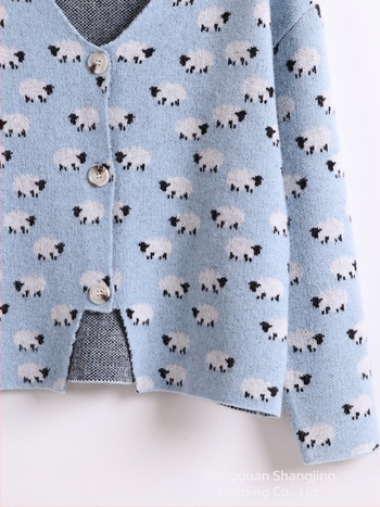 Ζακέτα-παλτό με αφηρημένο ζωικό μοτίβο, 3D εφέ, χαλαρή εφαρμογή, Αρκτικό βελούδο, Ακρυλικό 50–70%