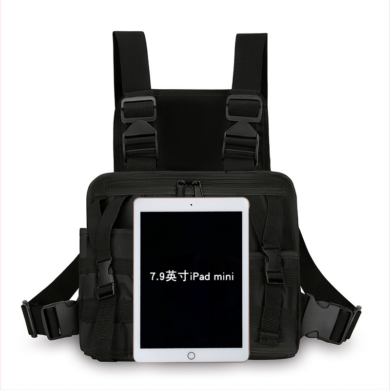 Ανδρική τσάντα θώρακα με κυβερ-λειτουργικό σχέδιο, από Oxford ύφασμα, αδιάβροχη, ανθεκτική, με ανακλαστικά στοιχεία και σχέδιο με γράμματα