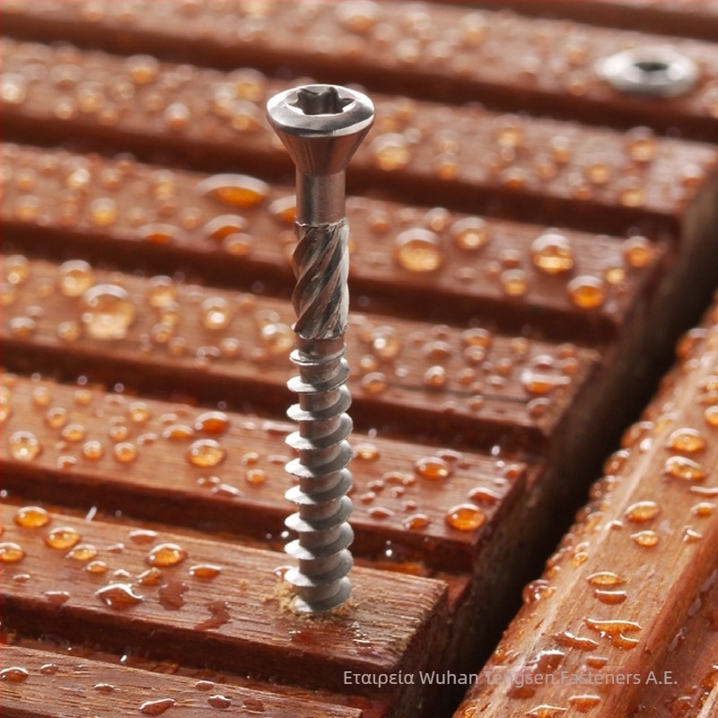 Βίδα δαπέδων από ανοξείδωτο χάλυβα 304, κατηγορίας A2-70, επίστρωση True Color, μάρκα Standard Jie