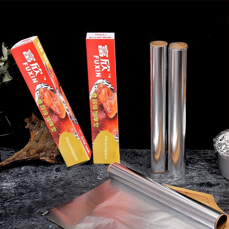 Chao Xin παχύ και ανθεκτικό αλουμινόχαρτο ρολό για ψήσιμο και μπάρμπεκιου, 15/18/20 μm, ασφαλές για φούρνο μικροκυμάτων, κουτί από 6 ρολά