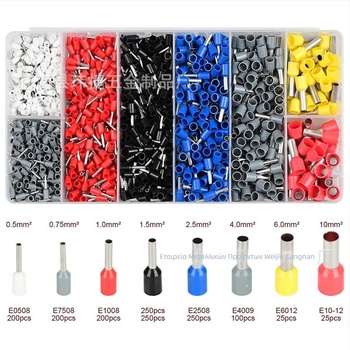 Weijie 1250 τεμάχια crimp tubular terminal, προ-μονωμένο, επαφή από χαλκό, PP μόνωση