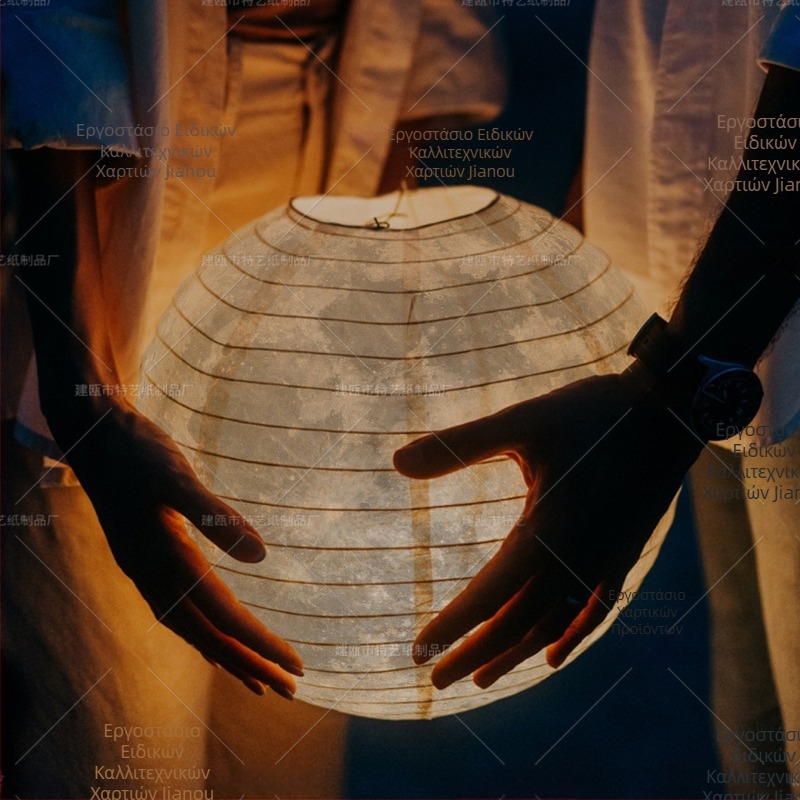 Φανάρι από χαρτί με θέμα Σελήνη και Πλανήτης, χειροποίητο, στρογγυλό σχήμα, DIY διακόσμηση για παιδικά πάρτι και σχολική διακόσμηση