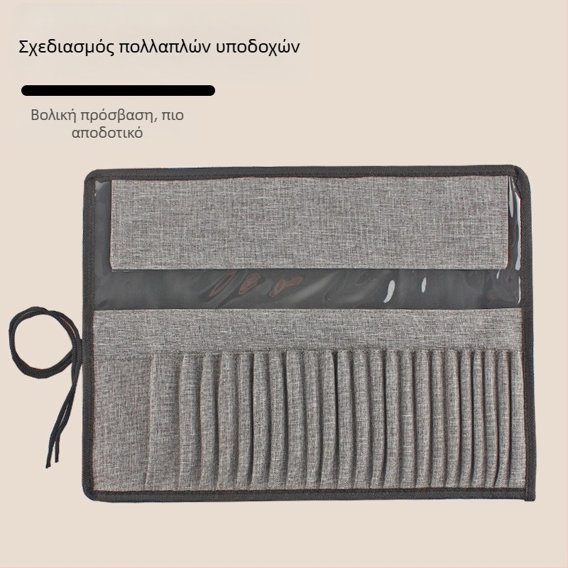 Ρολό τσάντας πινέλων από πολυεστέρα για 24 πινέλα (λάδι, γκουάς και ακουαρέλα)