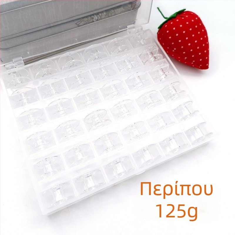 Διαφανής θήκη μπομπινών με νήματα, 36 διαμερίσματα και 25 διαμερίσματα, σετ μπομπινών με σταθερά χρώματα για ράψιμο