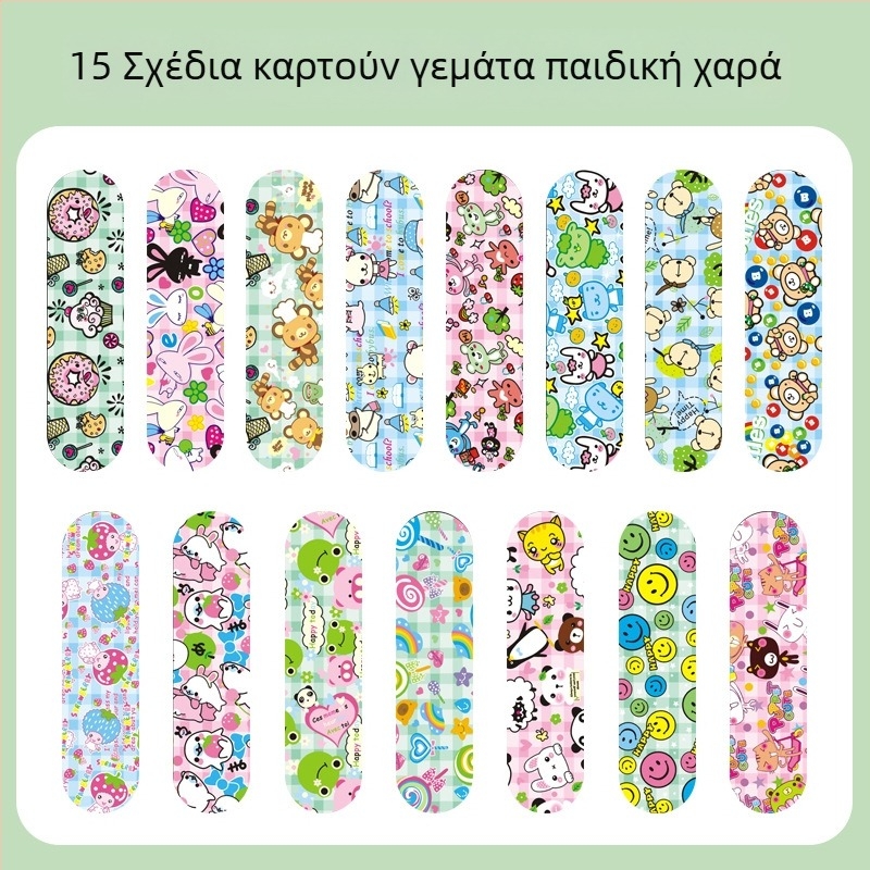 Παιδικός αδιάβροχος επίδεσμος σε μορφή καρτούν, μιας χρήσης, απαλό PE υλικό, 100 τεμάχια ανά κουτί, μάρκα Miaoqiling