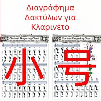 Χάρτης δακτυλισμού για κλαρινέτο, μοντέλο Clarinet Chart, υλικό επικαλυμμένο χαρτί, συσκευασία πλαστικό σακουλάκι, μάρκα Chuan mei