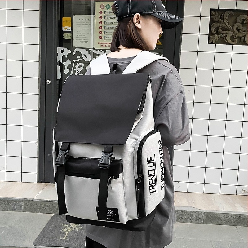 Μαθητικό σακίδιο πλάτης, unisex, κορεατικού στυλ δρόμου, χωρητικότητα 36–55 L, πολυεστέρας, συμβατό με φορητό υπολογιστή 15 ιντσών
