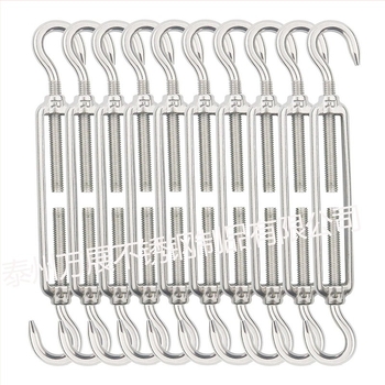 10 τεμ. τάσης από ανοξείδωτο ατσάλι 304 με διπλό μάτι — βαρέως τύπου περιστρεφόμενος σφιγκτήρας για κήπο, σχοινιά και πανιά σκίασης