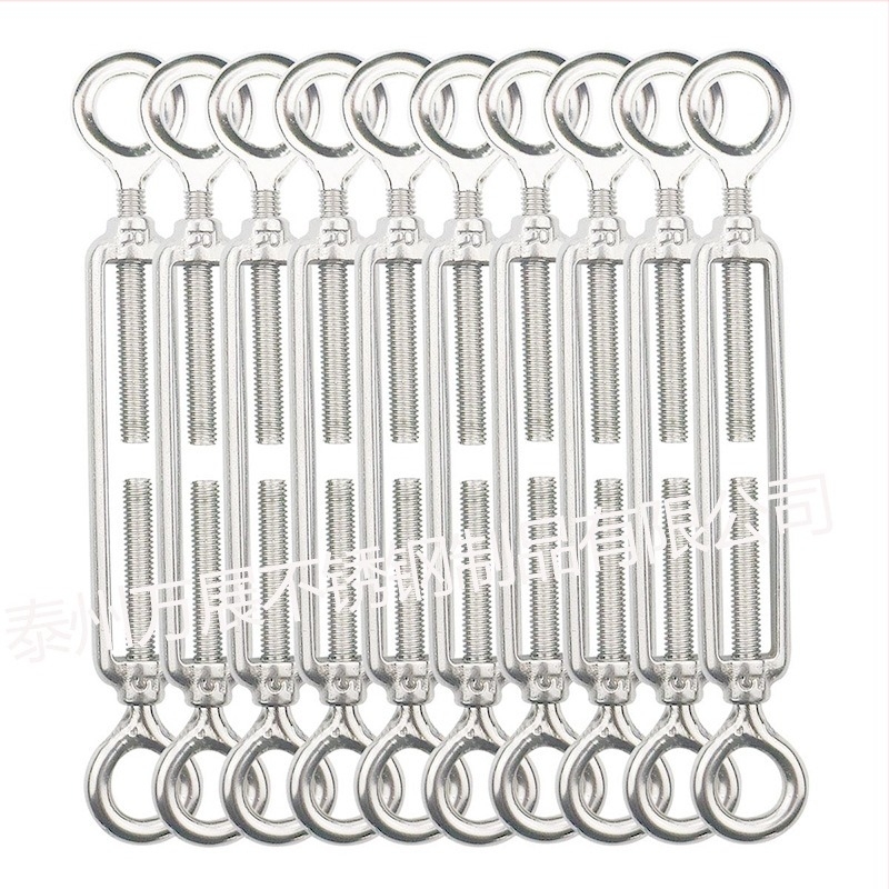 10 τεμ. τάσης από ανοξείδωτο ατσάλι 304 με διπλό μάτι — βαρέως τύπου περιστρεφόμενος σφιγκτήρας για κήπο, σχοινιά και πανιά σκίασης