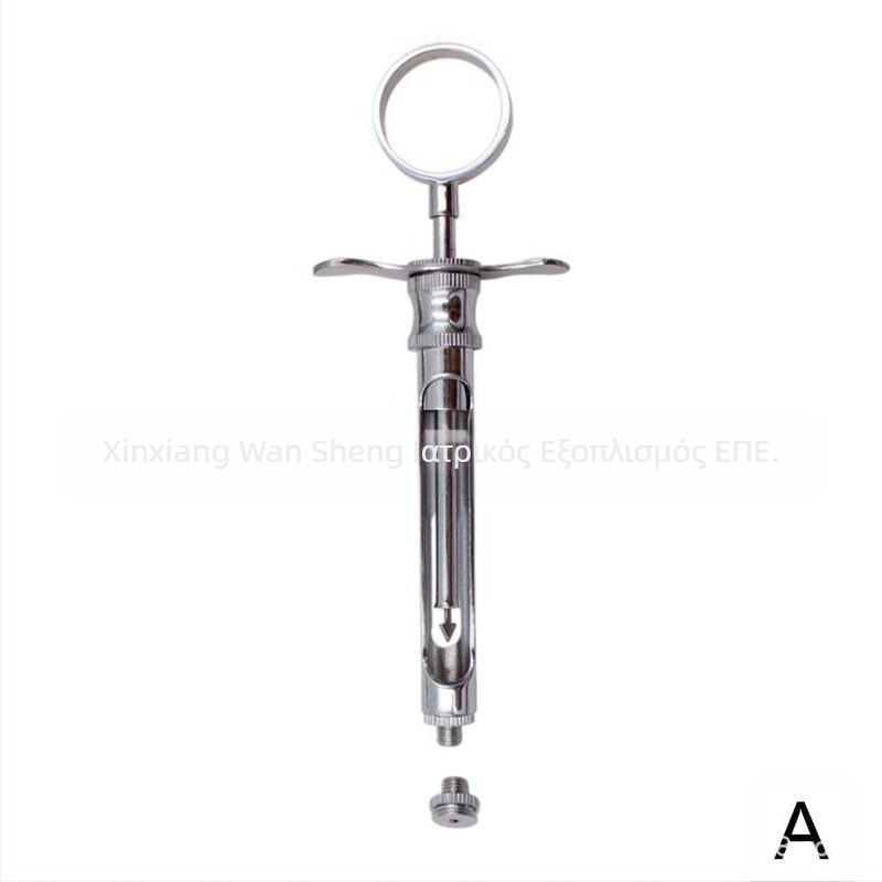 Οδοντιατρική σύριγγα με δύο κεφαλές: άγκιστρο και αιχμηρή άκρη, ανοξείδωτο εργαλείο οδοντιατρικής