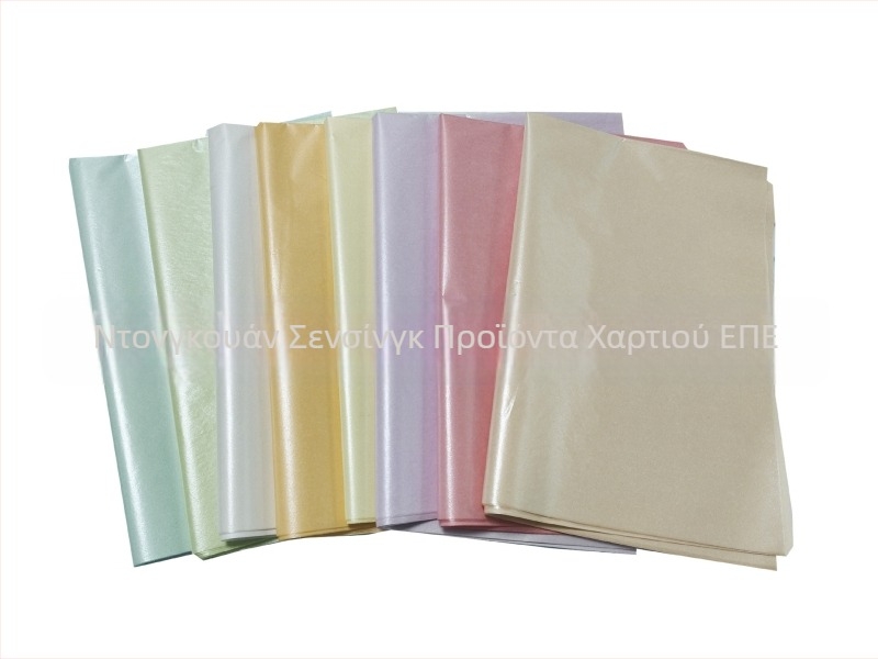 SX Ιριδίζοντα χαρτομάντηλα προσώπου, 17 g, διαφάνεια 30, ιριδίζουσα επιφάνεια, συσκευασία: OPP σακούλα