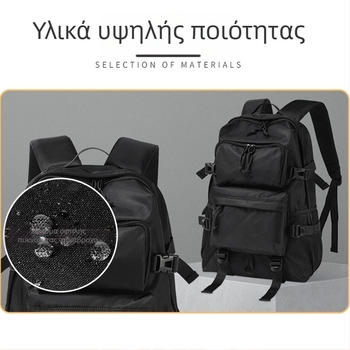 Ελαφρύ υπαίθριο σακίδιο με μεγάλη χωρητικότητα για ορειβασία και ταξίδια, unisex, μαύρο, αδιάβροχο