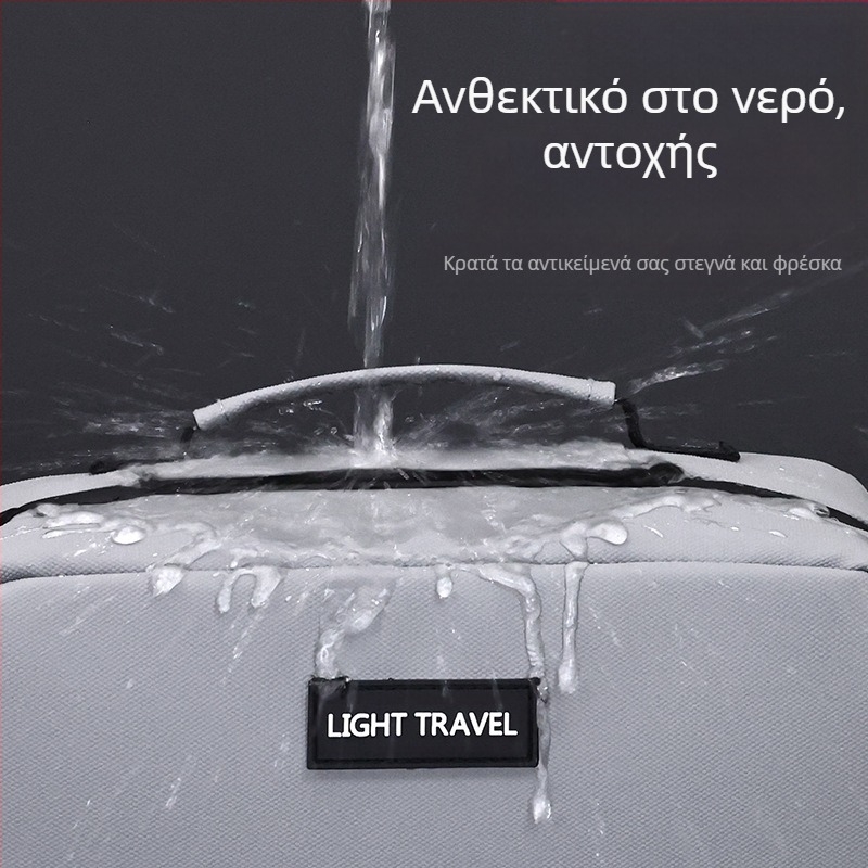 Unisex τσαντάκι καλλυντικών με φιλμ δέρματος, μοτίβο με γράμματα, επένδυση πολυεστέρα, καθημερινή χρήση, αδιάβροχο, διαχωρισμός στεγνών και υγρών