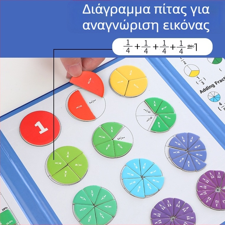 Μαγνητικός Δίσκος Διάσπασης Κλασμάτων: Χάρτινο Εκπαιδευτικό Παιχνίδι DIY για Παιδιά 4–6 ετών, Διανοητική Ανάπτυξη