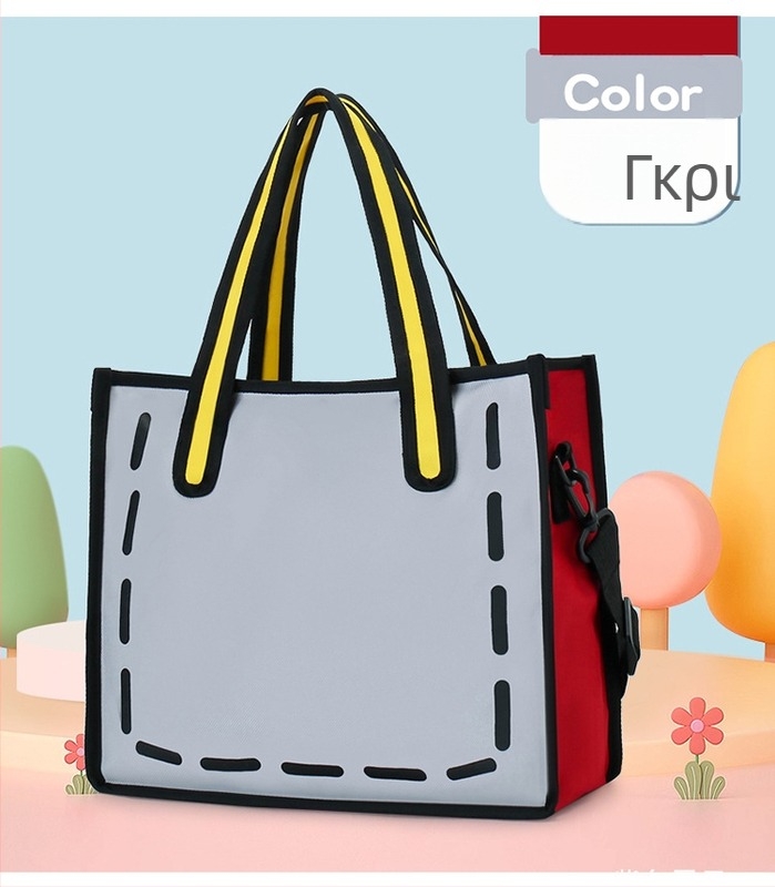 Τσάντα από καμβά σε ιαπωνικό στυλ για γυναίκες - Καλοκαίρι 2025, τσάντα ώμου με ένα λουρί, σχέδιο 2D καρτούν, μεγάλη χωρητικότητα