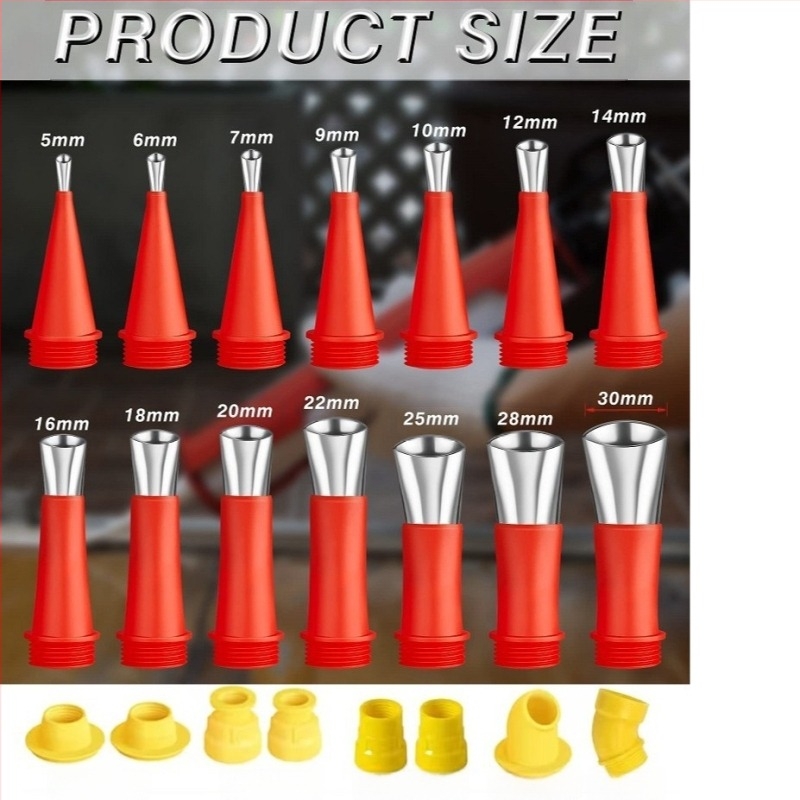 HM σετ ακροφυσίων κόλλας από ανοξείδωτο χάλυβα για στεγανοποιητικό γυαλιού, πολλαπλές προδιαγραφές