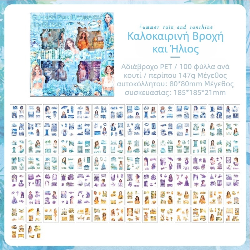Joyful ρετρό σετ αυτοκόλλητων για σημειωματάριο - αυτοκόλλητα, εκτύπωση, IP άδεια: Όχι