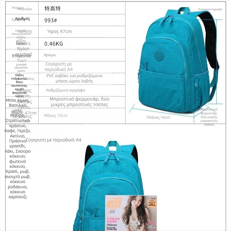 Σακίδιο ταξιδιού από νάιλον, 20–35L, αναπνέσιμο, αδιάβροχο, αντοχή στη φθορά, αστικός μινιμαλιστικός σχεδιασμός, συμβατό με φορητό υπολογιστή 14 ιντσών