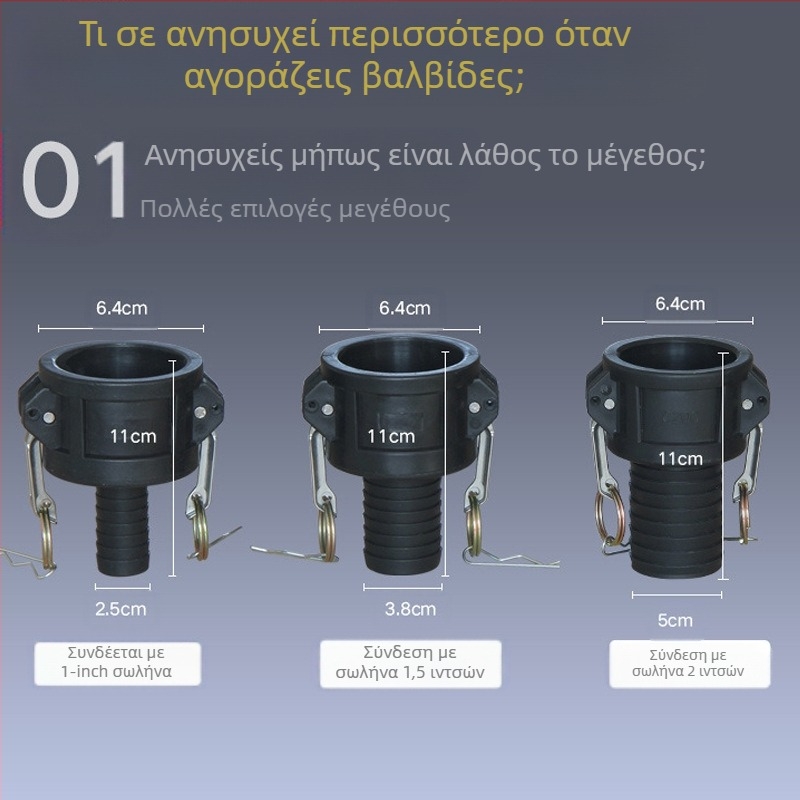 Σύνδεσμος ταχείας σύνδεσης τύπου C με μειωτή για εκροή λαδιού από βυτίο