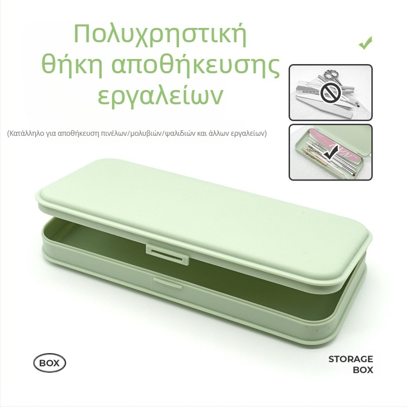 Θήκη εργαλείων νυχιών με μεγάλο χώρο αποθήκεύσης, λωρίδα λείανσης και αποθήκευση στυλό μανικιούρ – τετράγωνη φορητή θήκη