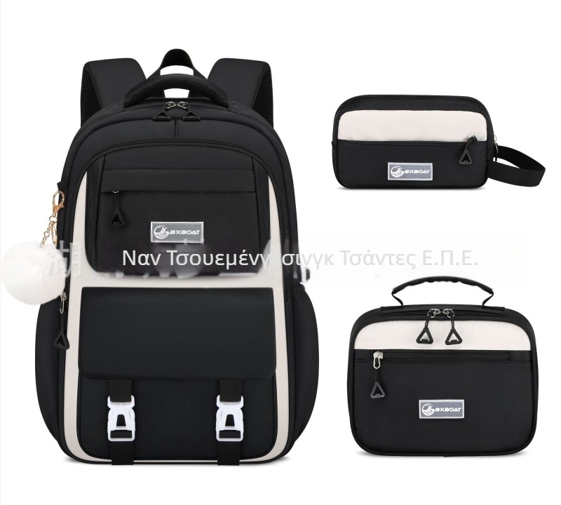 Τριπλό σετ σχολικών σακιδίων για μαθήτριες γυμνασίου — Oxford ύφασμα, αναπνεόμενο, αδιάβροχο, ανθεκτικό, αντικλοπής, μοντέλο 25106, anime σχέδιο, ιμάντες αεροσφυξ, επένδυση πολυεστέρας, Άνοιξη 2025.