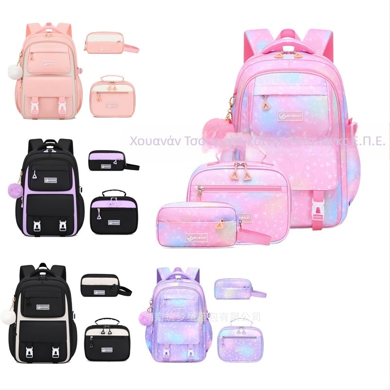Τριπλό σετ σχολικών σακιδίων για μαθήτριες γυμνασίου — Oxford ύφασμα, αναπνεόμενο, αδιάβροχο, ανθεκτικό, αντικλοπής, μοντέλο 25106, anime σχέδιο, ιμάντες αεροσφυξ, επένδυση πολυεστέρας, Άνοιξη 2025.