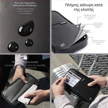 Θήκη διαβατηρίου με RFID προστασία από Shengyang Bags, αδιάβροχο νάιλον, υπερ-ελαφριά, επεκτειόμενη, μεγάλη χωρητικότητα αποθήκευσης
