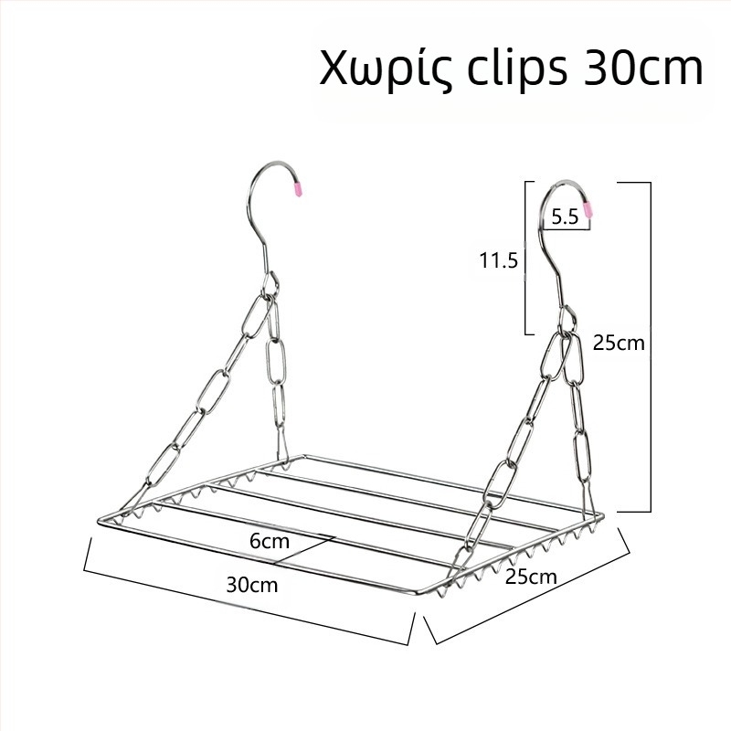 Ανοξείδωτη κρεμάστρα ρούχων, φορητή συσκευή στέγνωσης με κυκλικό σχεδιασμό κλιπ, μοντέλο DC022
