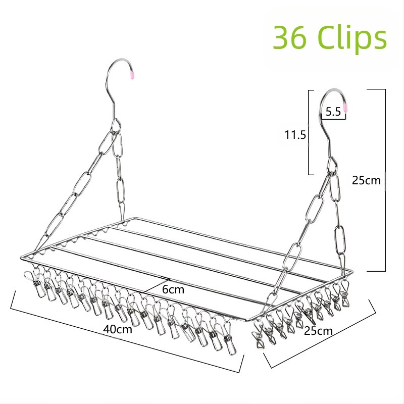 Ανοξείδωτη κρεμάστρα ρούχων, φορητή συσκευή στέγνωσης με κυκλικό σχεδιασμό κλιπ, μοντέλο DC022