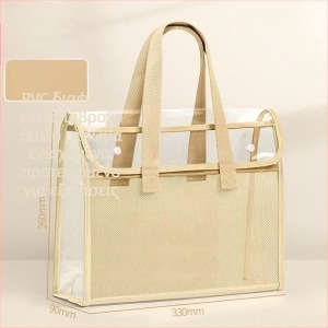 Τσάντα PVC εγγράφων με κούμπωμα snap-on και κεκλιμένο σχήμα, παχιά κατασκευή, διαφανής και ανθεκτική για φοιτητικά έγγραφα και μαθήματα