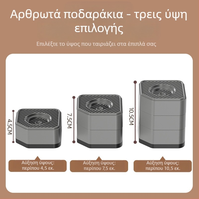 Πέλμα ποδιών για πλυντήριο ρούχων και ψυγείο – αντιολισθητικό, ρυθμιζόμενο, κινητό, χωρίς εγκατάσταση, πλαστικό