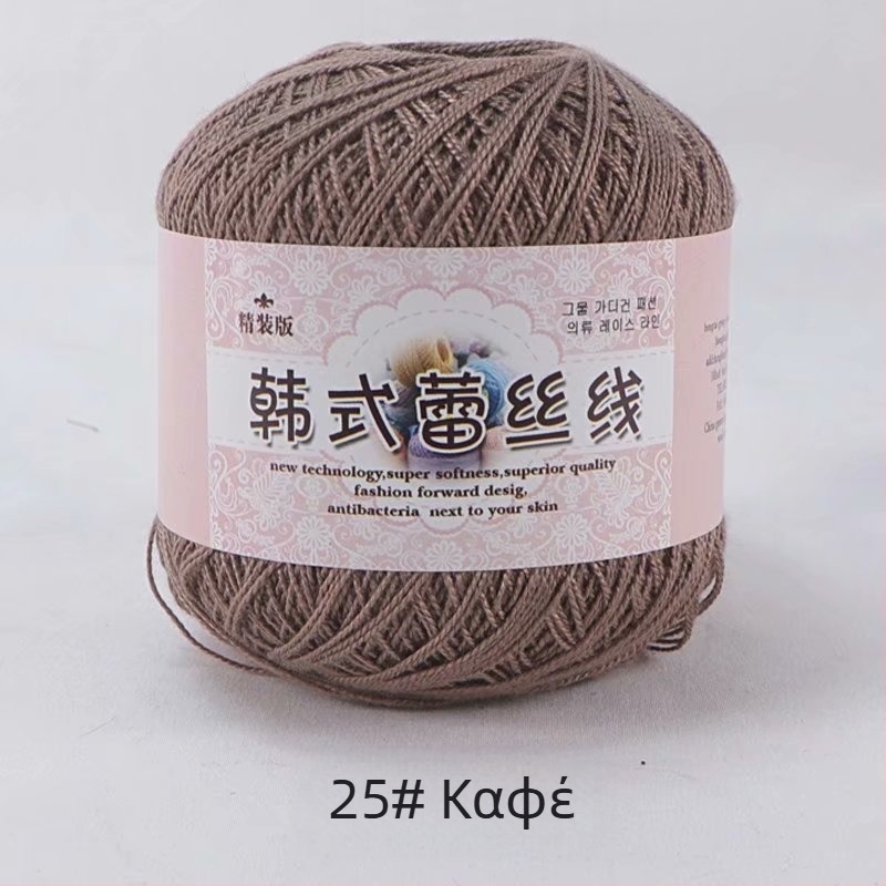 Νήμα δαντελών για βελονάκι, ποικιλία 8 lace, 7s πλέξη, 1 ίνα, ομαδικό νήμα