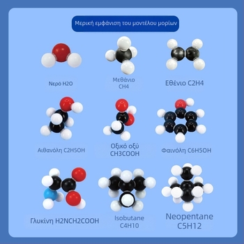 Μοντέλο δομής μορίου οργανικής χημείας με σφαίρες και ράβδους για επίδειξη σε γυμνάσιο
