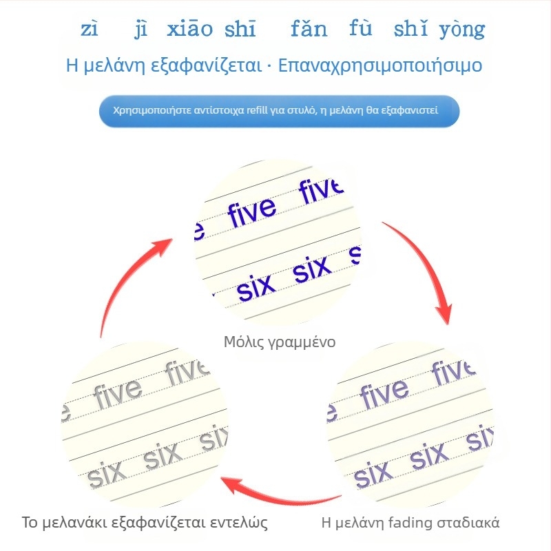 Βιβλίο εξάσκησης γραφής με αυλακώσεις για αγγλόφωνα παιδιά — Ecchi, σειρά English children practice copybook; υλικό: λευκό χαρτόνι; κατάλληλο για μελάνι με αδύναμους διαλύτες; IP: Όχι (Brand: Ecchi; Series: English children practice copybook; Material: Whi