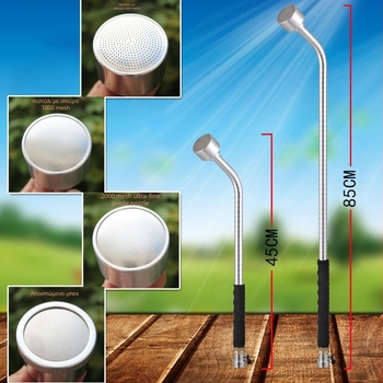 Αλουμινίου κράμα ακροφύσιο/ψεκαστήρας ποτίσματος με διπλό κοντάρι (μακρύ και κοντό), απαλός, ήπιος ψεκασμός για πότισμα λουλουδιών και λαχανικών, 1000–2000 πλέγμα για σπορόφυτα