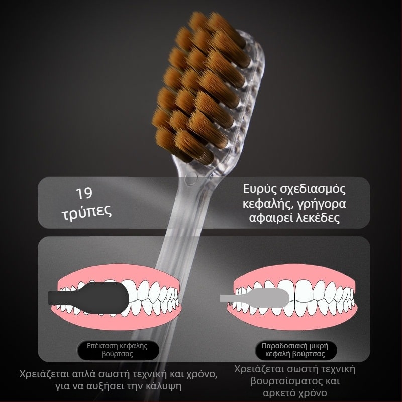 Han Bing K221 χειροκίνητη οδοντόβουρτσα για ενήλικες, κουτί δώρου 4 τεμάχια