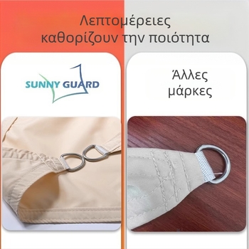 Υπαίθριο πανί σκίασης - τετράγωνο σχήμα, πολυεστερικό ύφασμα, αδιάβροχο 500-1000