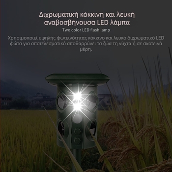 Εξωτερικό αποτρεπτικό ζώων - 12V, 5W, υπερηχητικό εύρος 13,5–45,5 kHz, μοντέλο 669A, σωληνοειδής σχεδίαση