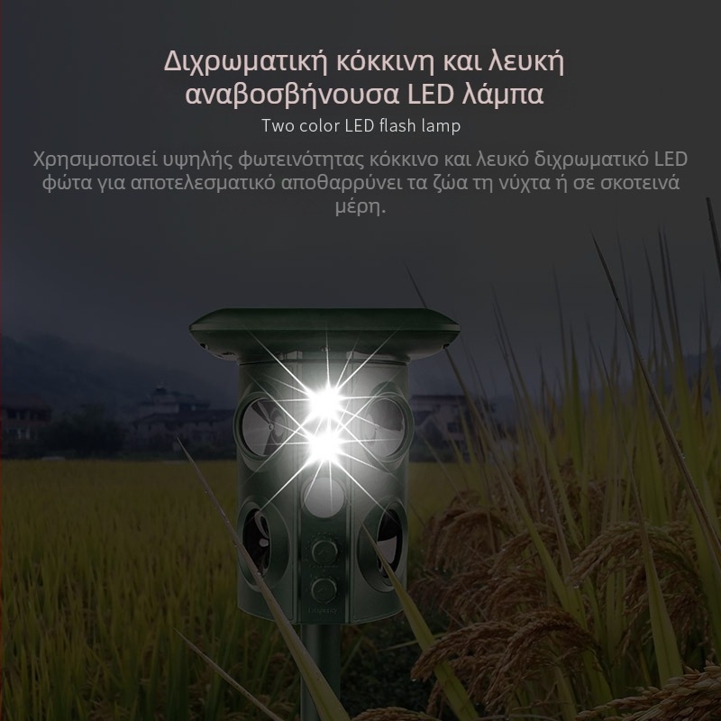 Εξωτερικό αποτρεπτικό ζώων - 12V, 5W, υπερηχητικό εύρος 13,5–45,5 kHz, μοντέλο 669A, σωληνοειδής σχεδίαση