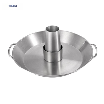 Ανοξείδωτη σχάρα για κοτόπουλο με κυκλική πλάκα, λεία επιφάνεια, φορητή και αποσπώμενο στήριγμα για γαλοπούλα, πολυλειτουργική, βάρος 0.94