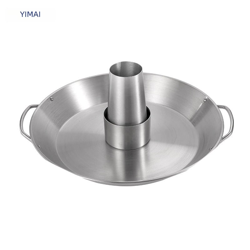 Ανοξείδωτη σχάρα για κοτόπουλο με κυκλική πλάκα, λεία επιφάνεια, φορητή και αποσπώμενο στήριγμα για γαλοπούλα, πολυλειτουργική, βάρος 0.94