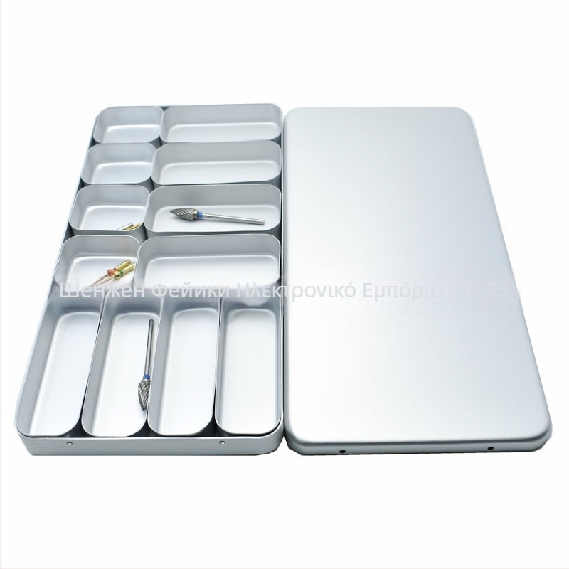 Μεταλλικό κιβώτιο απολύμανσης και αποθήκευσης βελονών οδοντικής χρήσης, με 12 διαμερίσματα, απολύμανση υψηλής θερμοκρασίας, eflydent