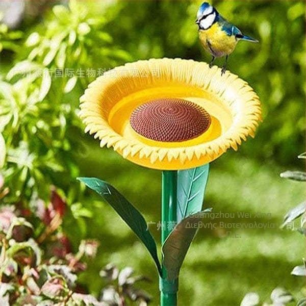 Ταΐστρα για πουλιά με μοτίβο ηλίανθου, για εξωτερική χρήση (ενήλικα πουλιά, είδος: πουλιά, μη εισαγόμενο)