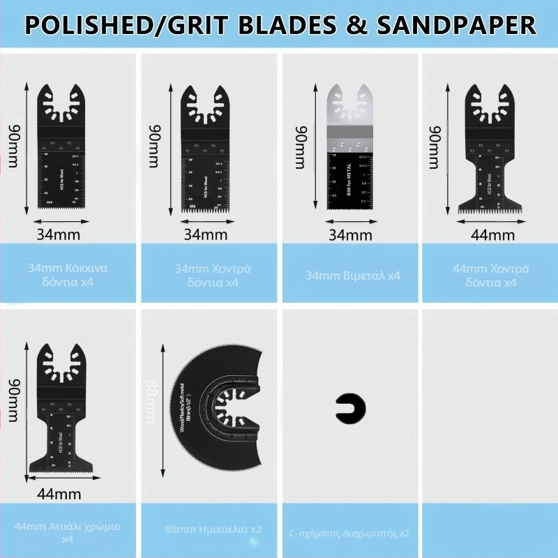 Tori σετ λεπίδων πριονιού – υψηλού άνθρακα χάλυβας, πολυχρηστικό εξάρτημα εργαλείου