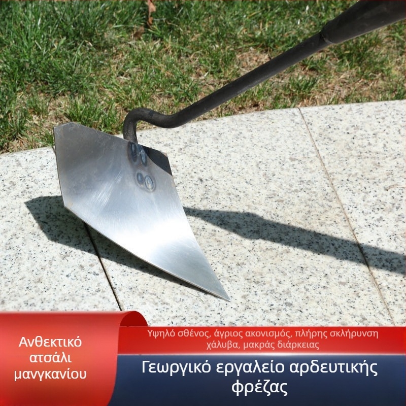 Τριγωνικό φτυάρι από παχυσμένο κράμα μανγκανίου για τάφρους και χαλάρωση εδάφους με αιχμηρή άκρη, γεωργικό εργαλείο τάφρων και φύτευσης.
