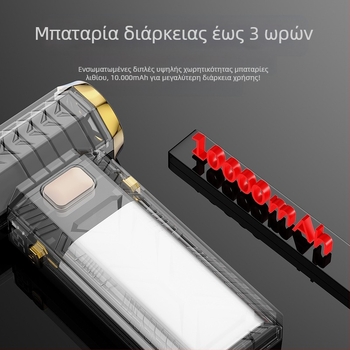 Χειροκίνητο ασύρματο σκουπιδάκι με ενσωματωμένη μπαταρία 4000–6000mAh, κινητήρας χωρίς ψήκτρες, 10W, 6 ταχύτητες φούνας και αναρρόφησης, νυχτερινό φως.