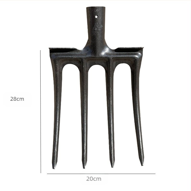 Πιρούνι κήπου τεσσάρων δοντιών από χάλυβα μαγανίου για σκάλισμα και χαλάρωση του εδάφους