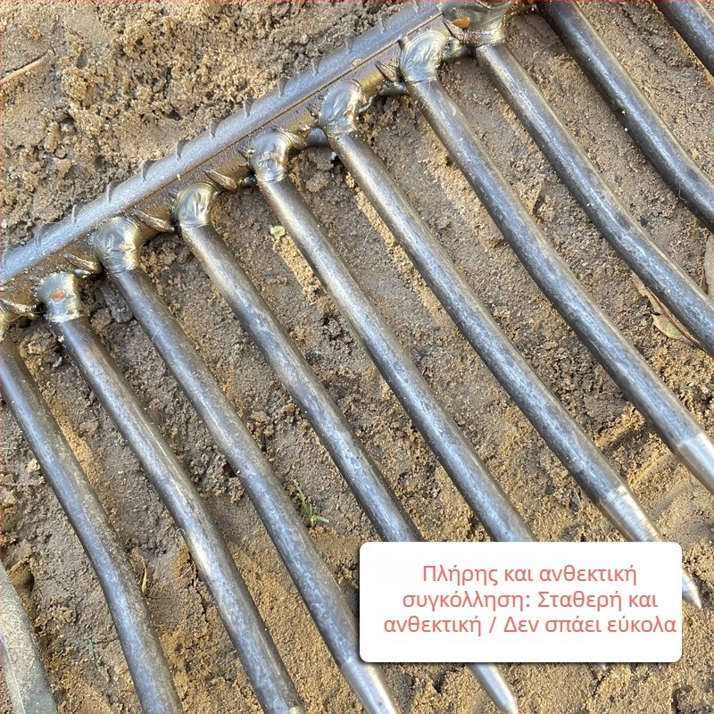 Μεταλλική κηπουρική ράκε με πυκνά δόντια για χαλάρωση του εδάφους – συγκολλημένο γεωργικό εργαλείο