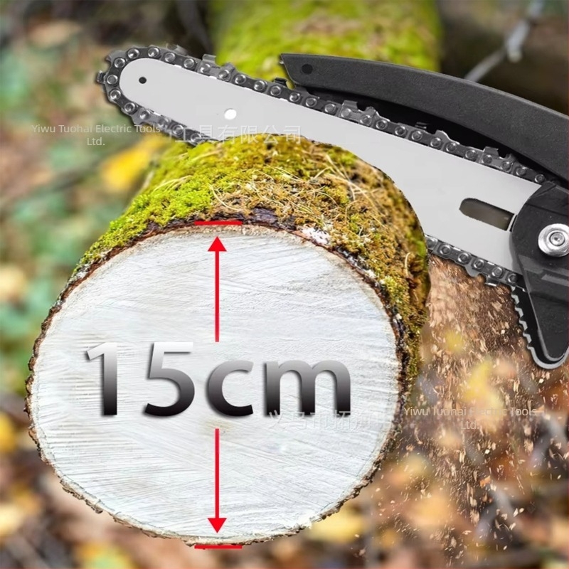 Ηλεκτρική αλυσοπρίνα, 21V επαναφορτιζόμενη μπαταρία λίθιου, φορητή συμπαγής για κλάδεμα και ελαφριά ξυλουργική